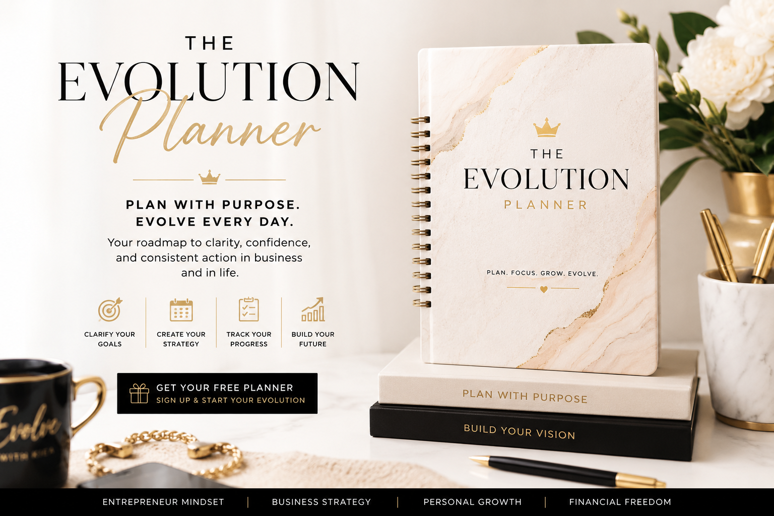 Evolution Planner — branded mockup