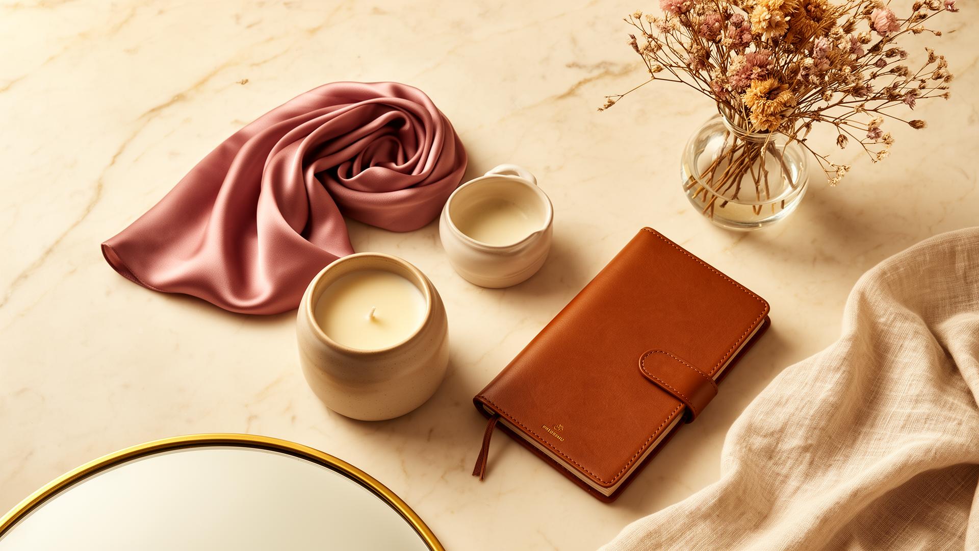 Curated marketplace flat-lay